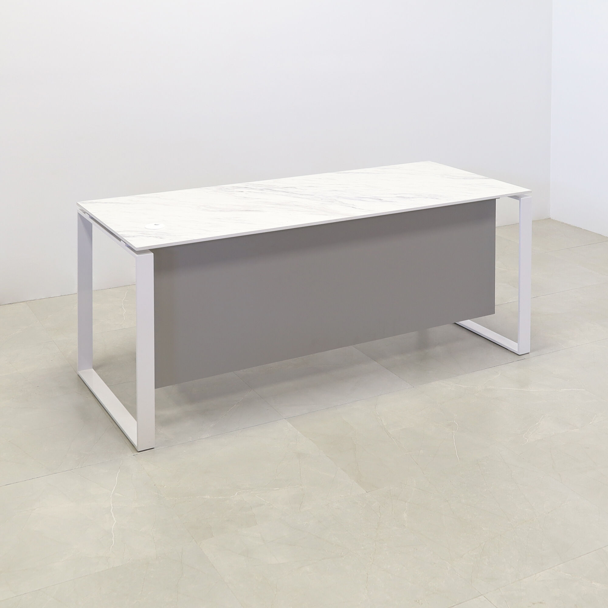 Aspen Straight Executive Desk With 1/2