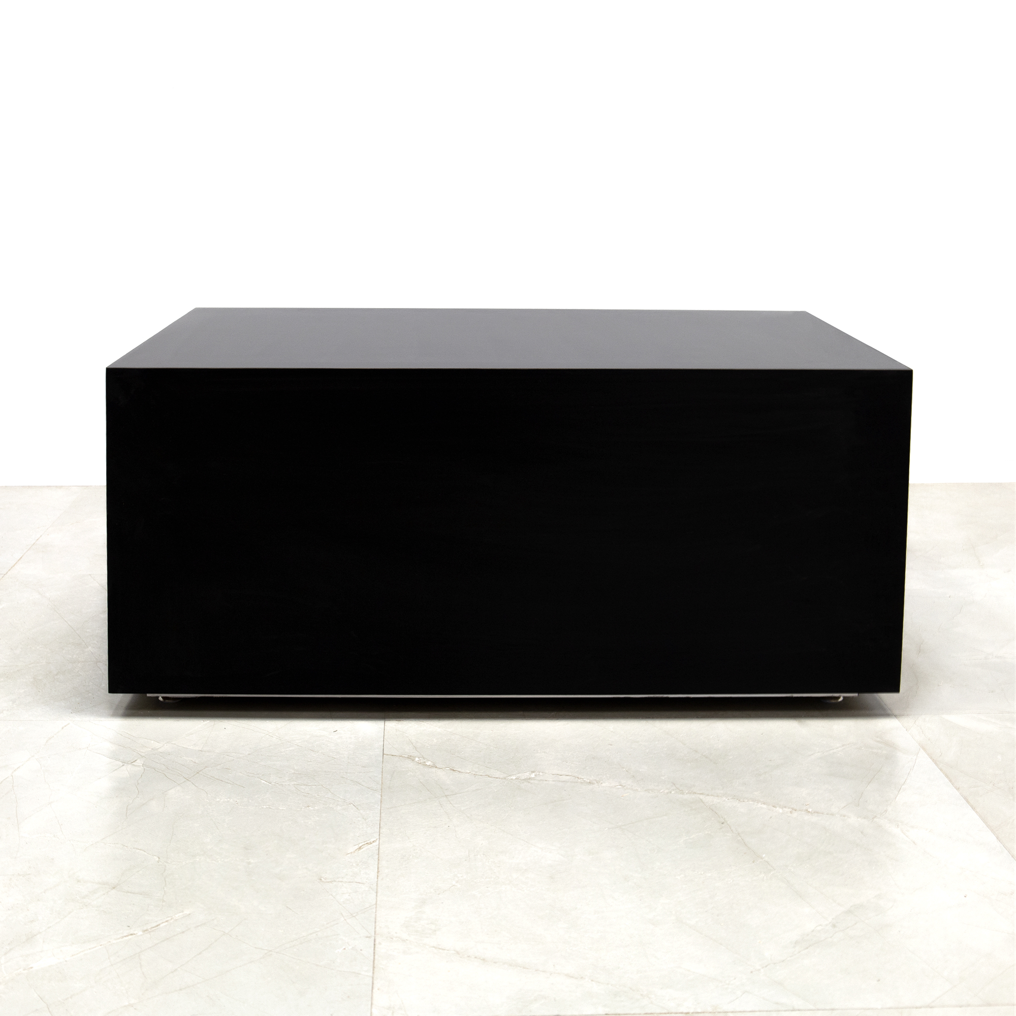 Norfolk Rectangular Lobby Table in black traceless laminate finish shown here.