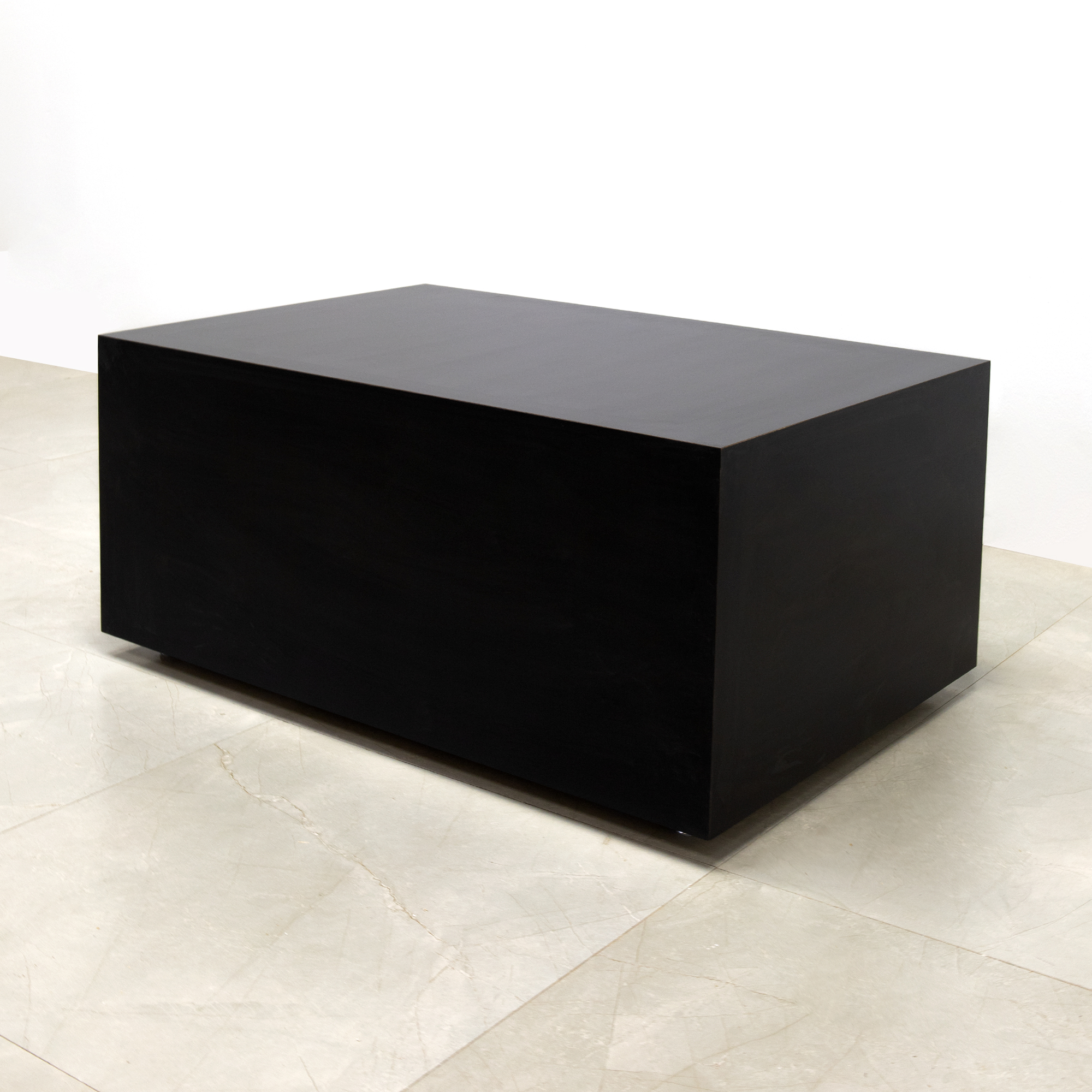 Norfolk Rectangular Lobby Table in black traceless laminate finish shown here.