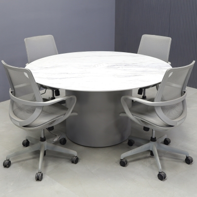 54-inch Aurora Round Conference Table in 1/2