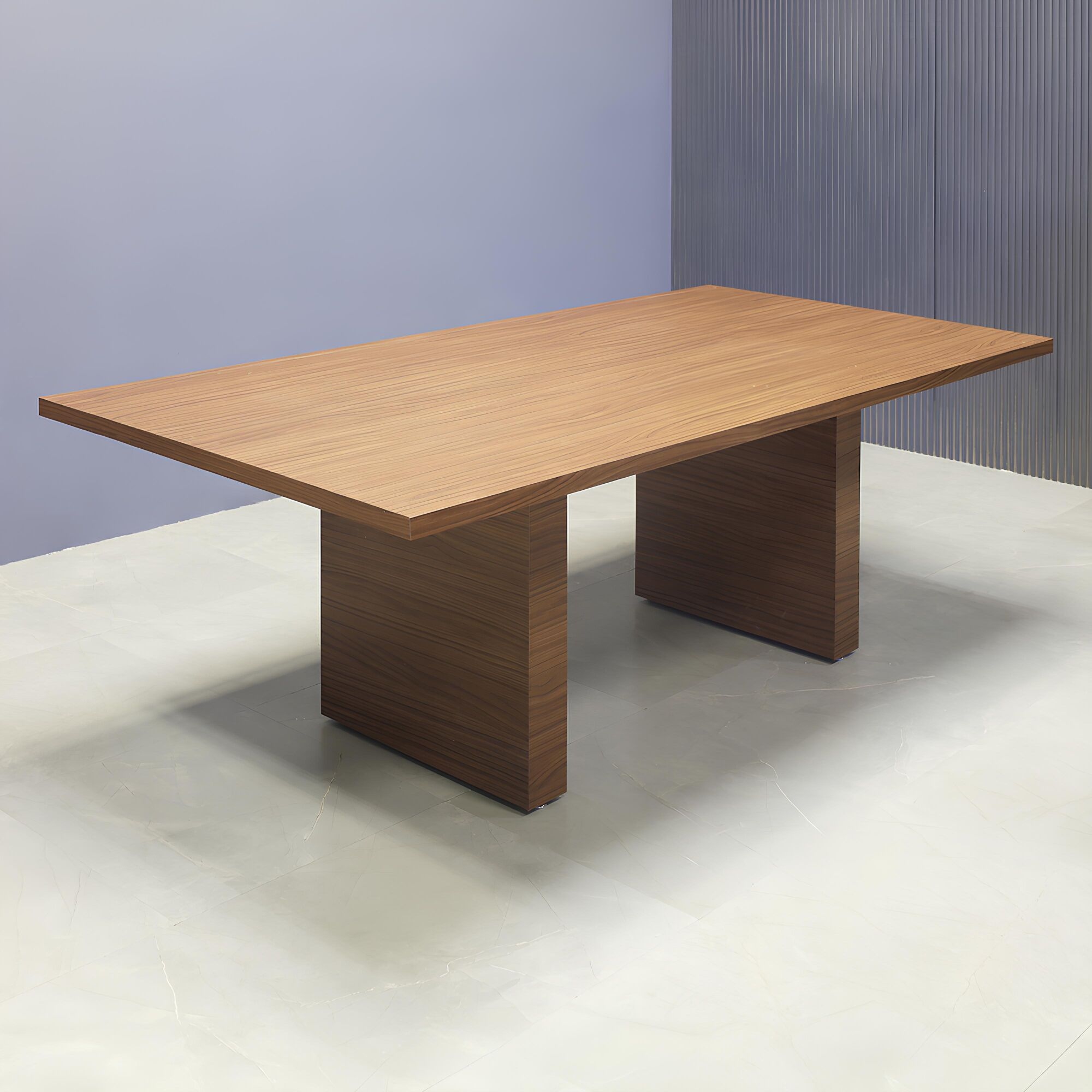 84-inches Newton Rectangular Conference Table with walnut heights matte laminate top & base.