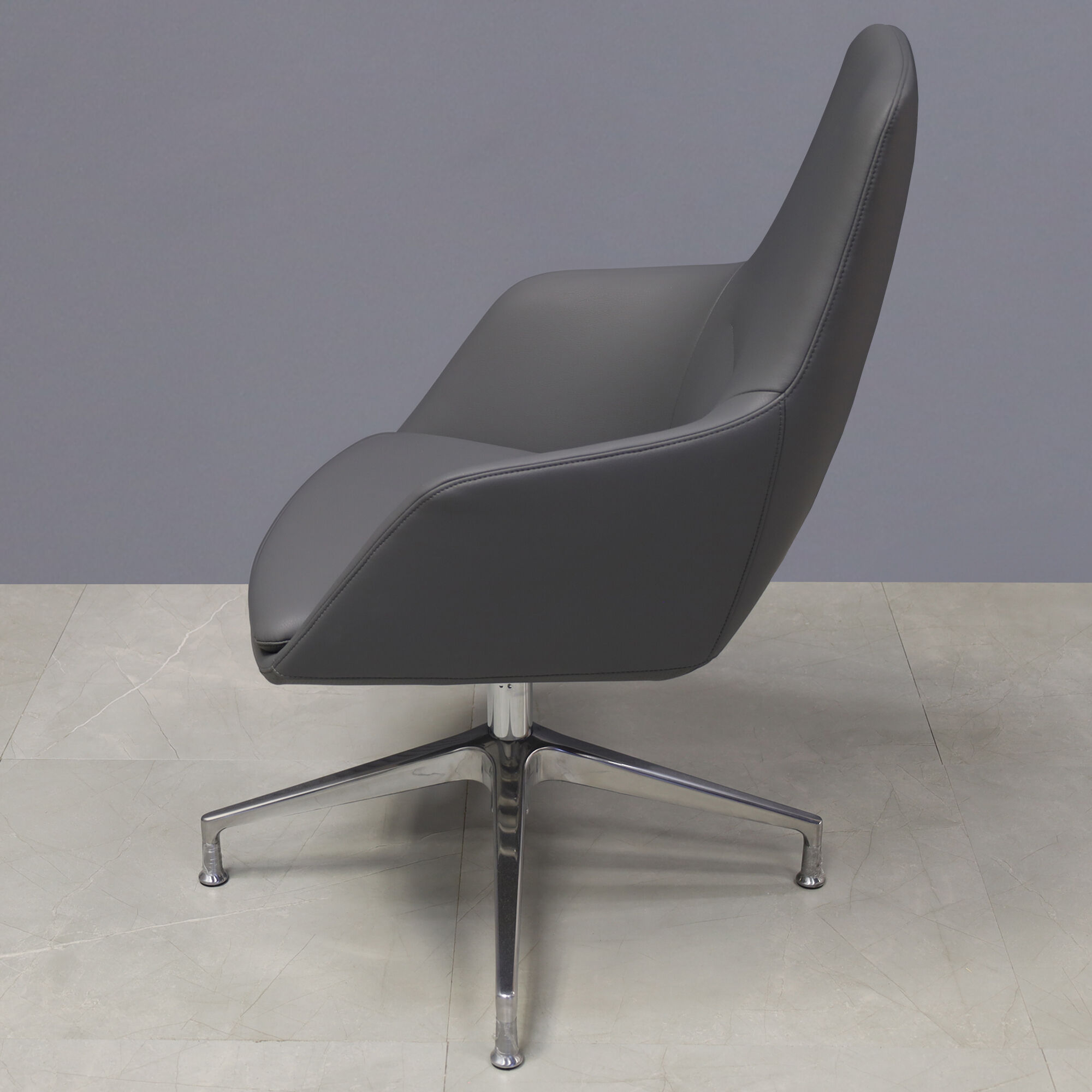 Silla Guest and Lobby Chair in gray leatherette, shown here.