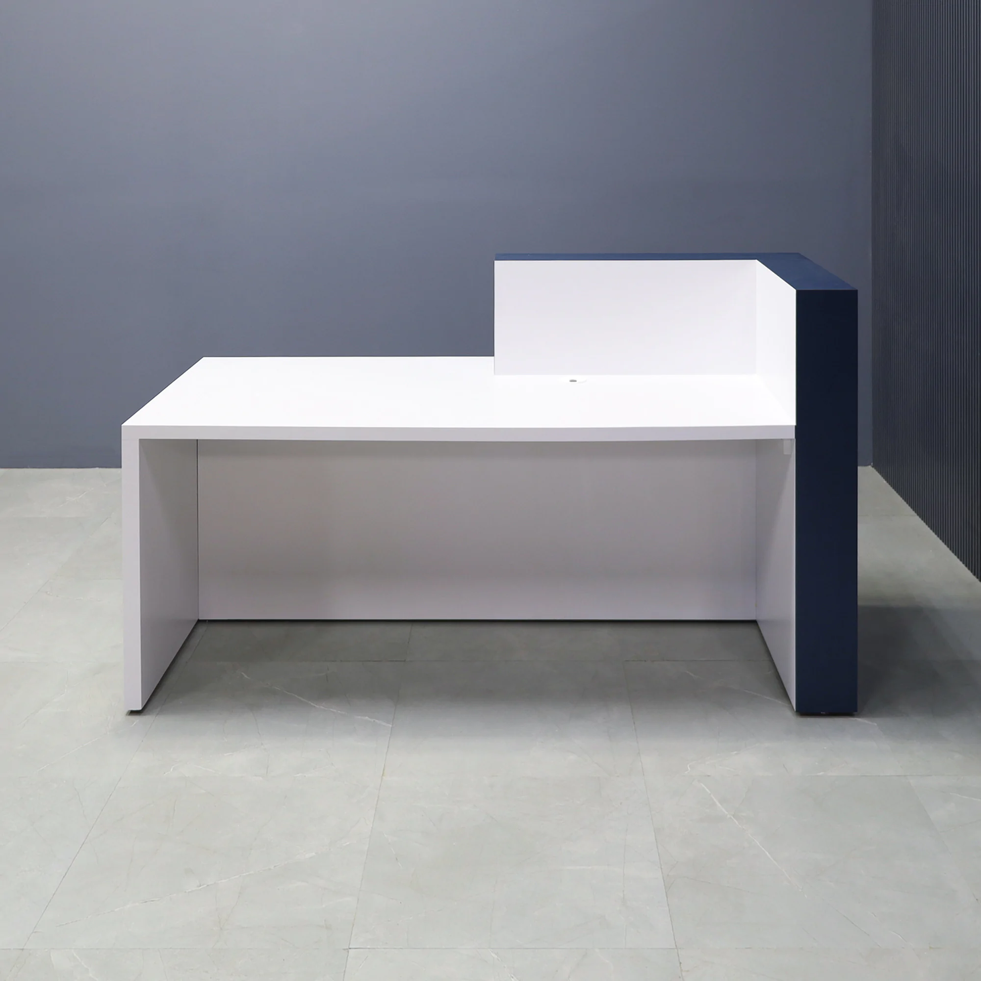 Atlanta Reception Desk in Midnight Blue Laminate - 72 In. - Stock #208 Atlanta Reception Desk in Midnight Blue Laminate - 72 In. - Stock #208