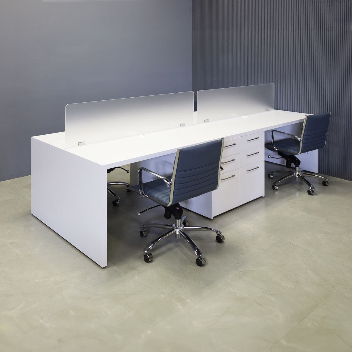aXis Workstation in White Gloss Laminate - 120 In. - Stock #6