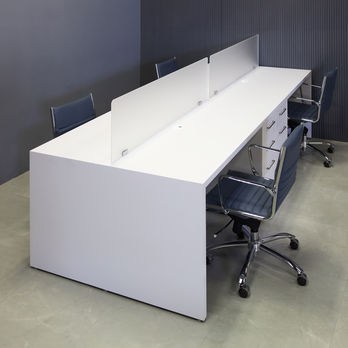 aXis Workstation in White Gloss Laminate - 120 In. - Stock #6