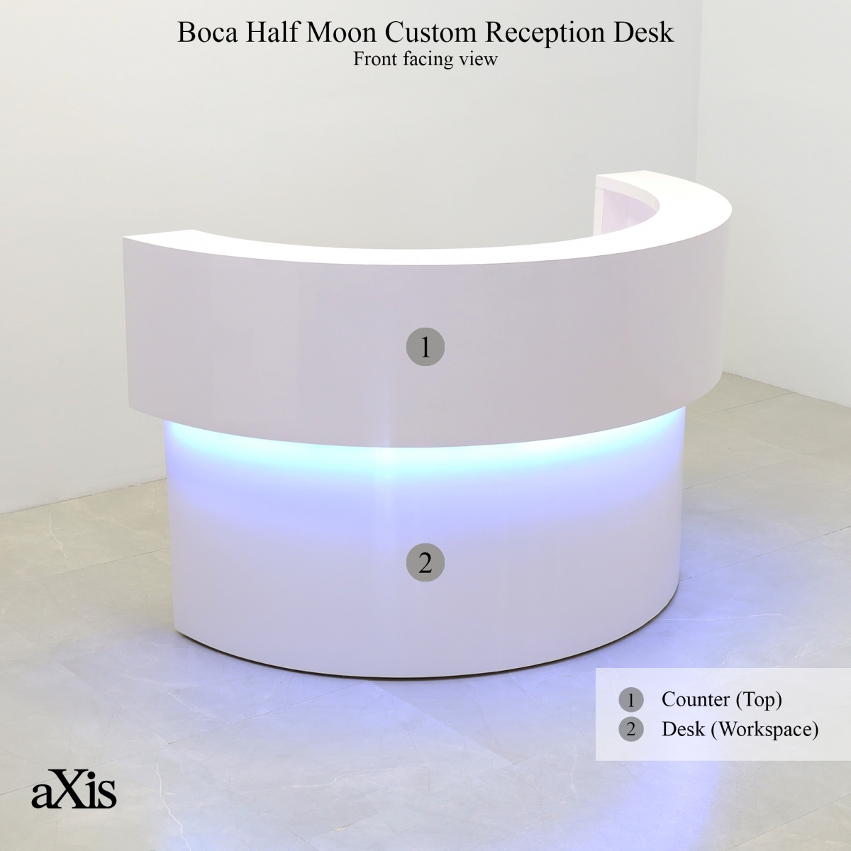 Boca Half Moon Custom Reception Desk
