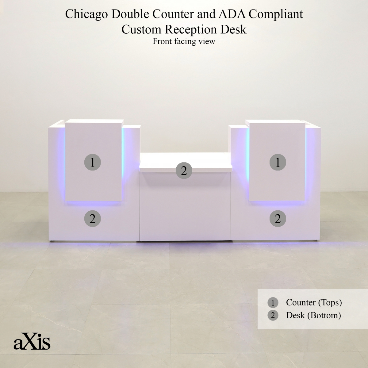 Chicago Double Counter And ADA Compliant Custom Reception Desk