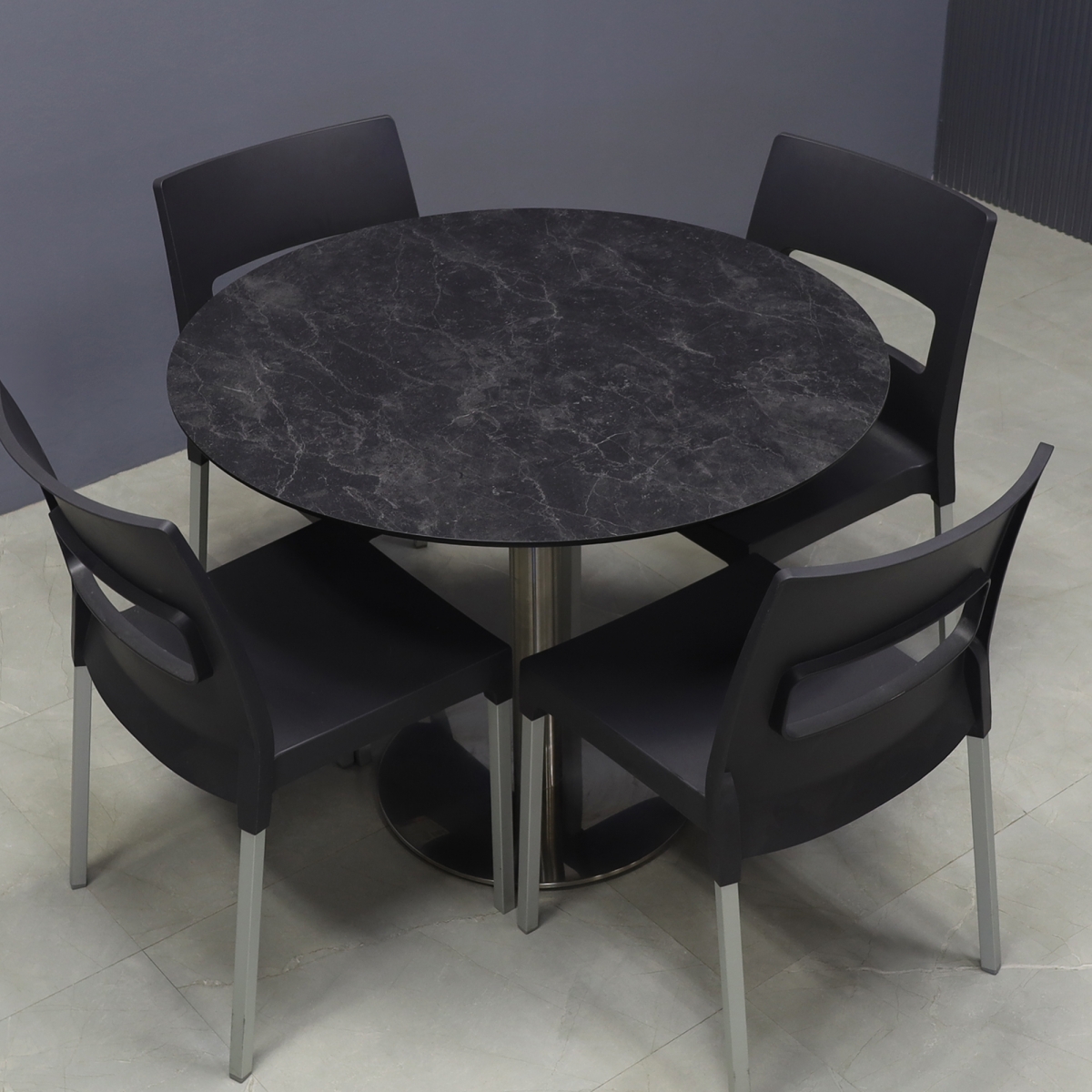 California Round Engineered Stone Cafeteria Table