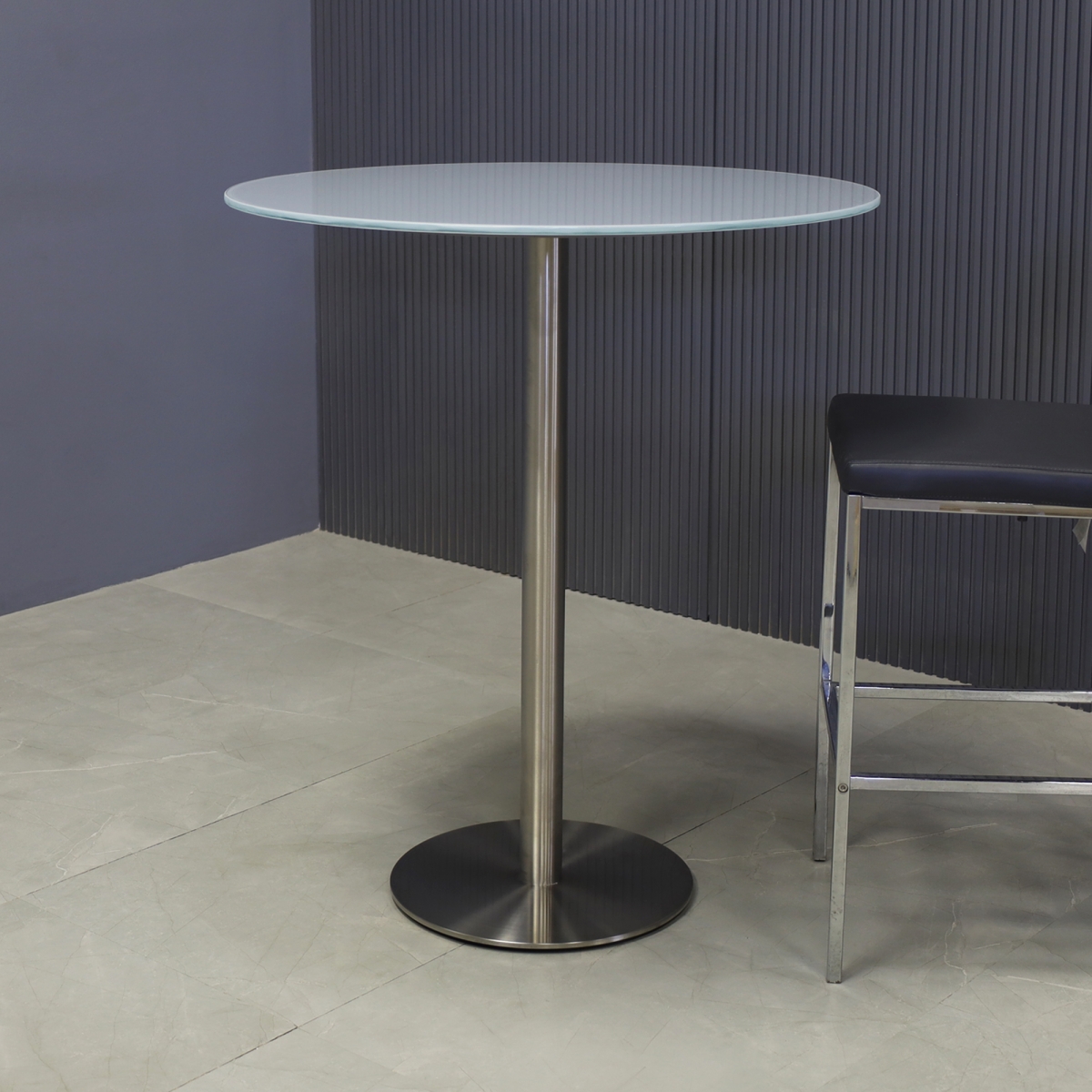 California Round Tempered Glass Bar Table