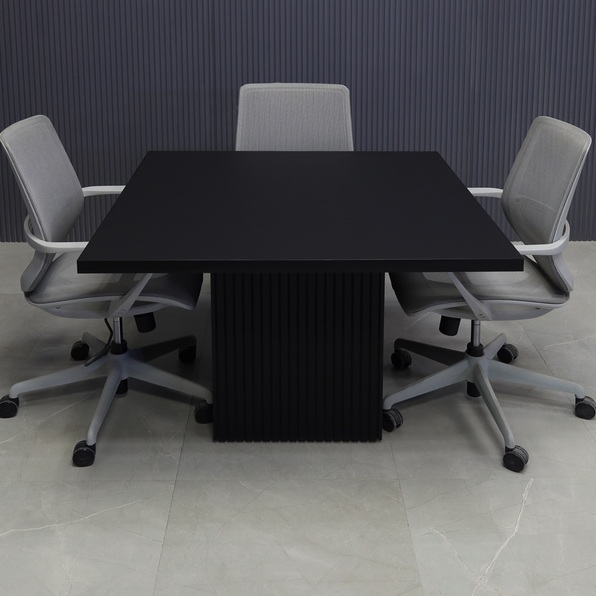Newton Square Shape Conference Table in Black Traceless Laminate Top - 42 In. - Stock #30
