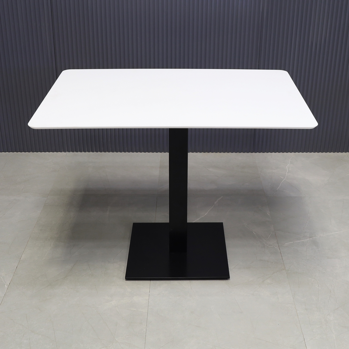 California Rectangular Conference/Meeting Table in White Solid Engineered Stone Top - 42 In. - Stock #41 
