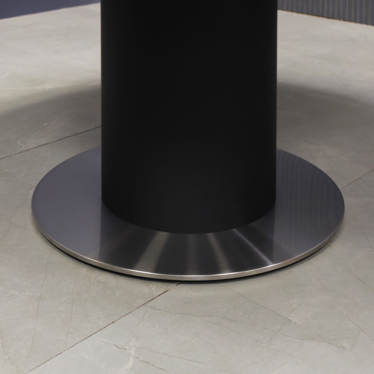 California Round Conference Table in Black Traceless Laminate - 48 In. - Stock #82