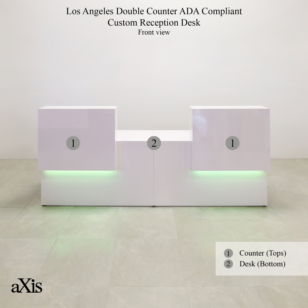 Los Angeles Double Counter ADA Compliant Custom Reception Desk