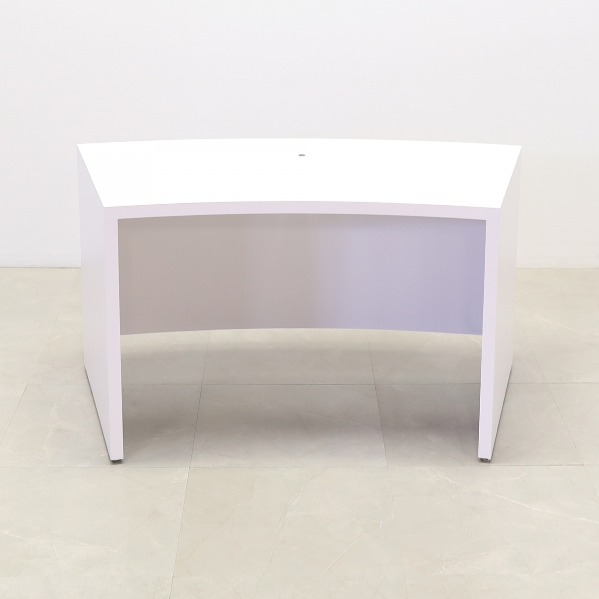 Seattle Curved Laminate Executive Desk In White Gloss Laminate - 60 In. - Stock #8