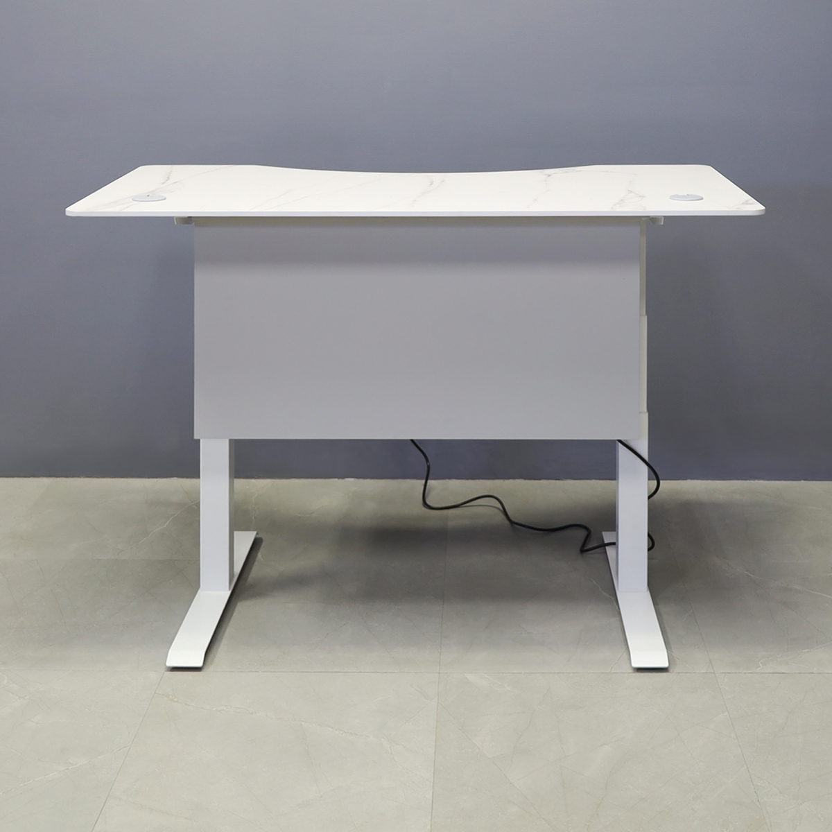 aXis Sit-stand Executive Desk with Solenne Marble Engieered Stone Top - 60 In. - Stock #26