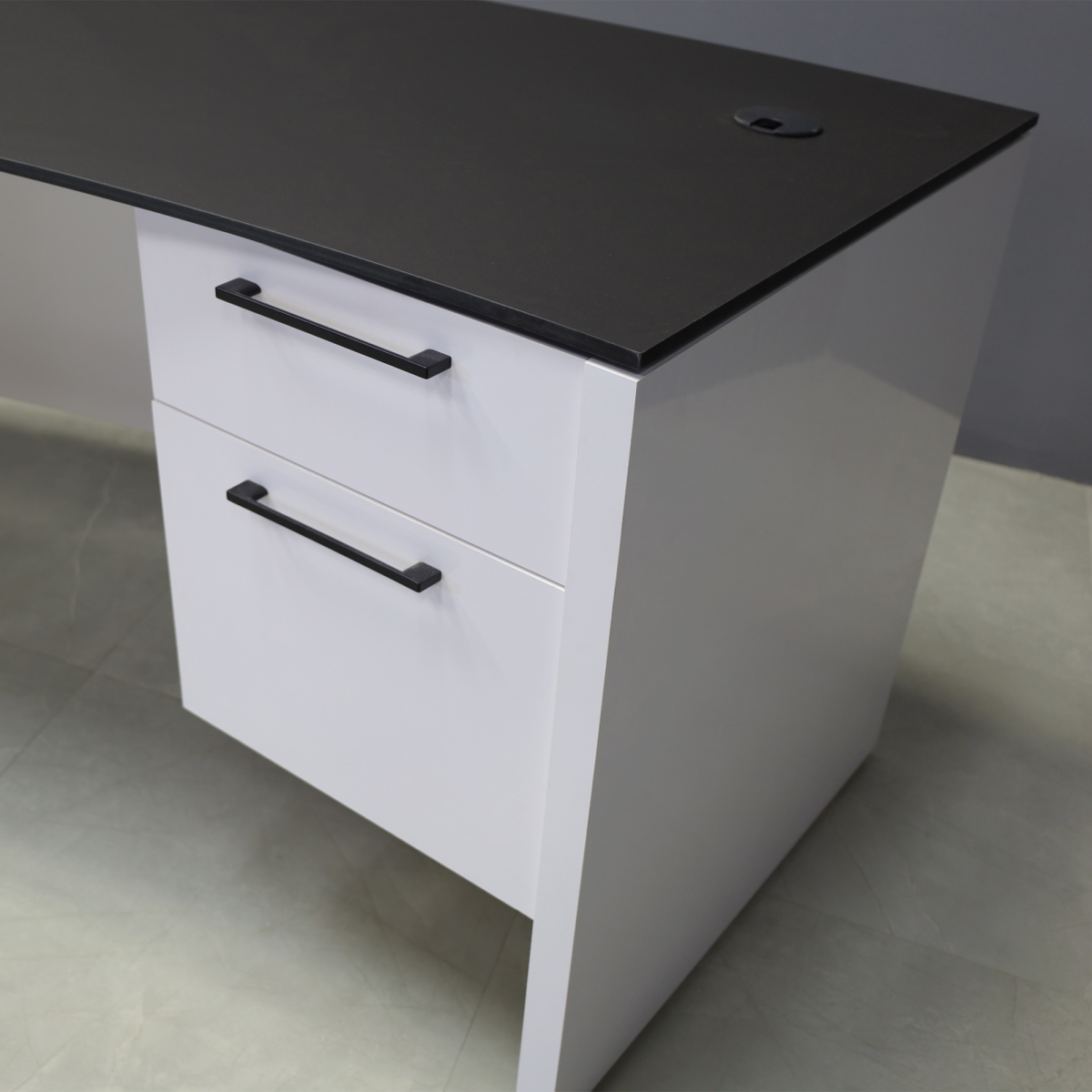 Seattle Curved Executive Desk with Engineered Stone Top