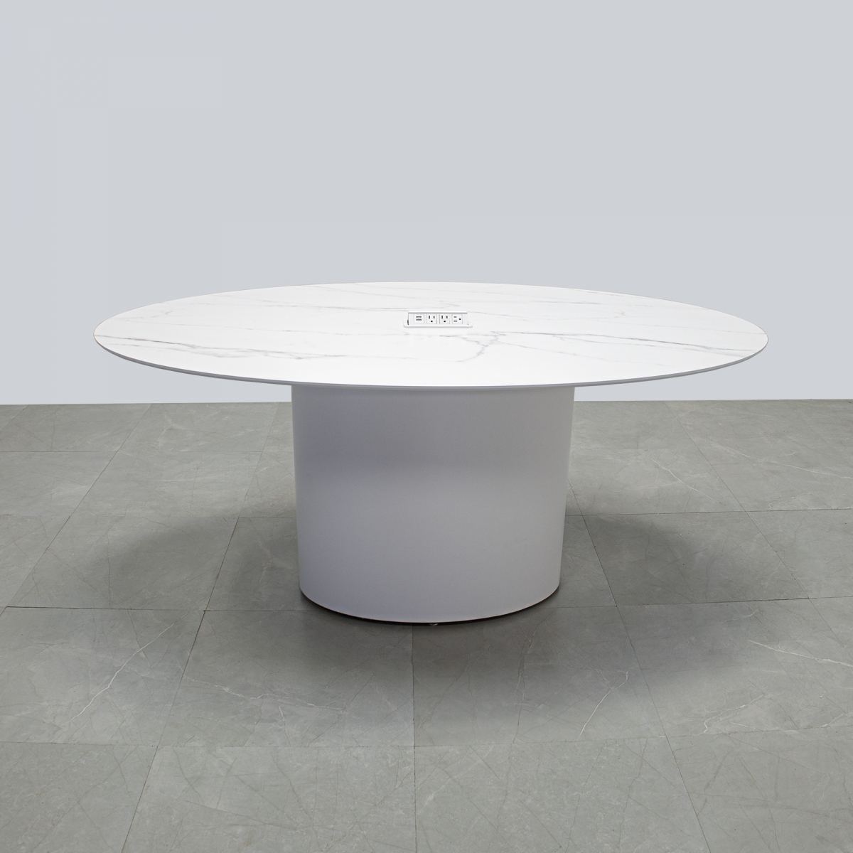Aurora Oval Conference Table With Engineered Stone Top