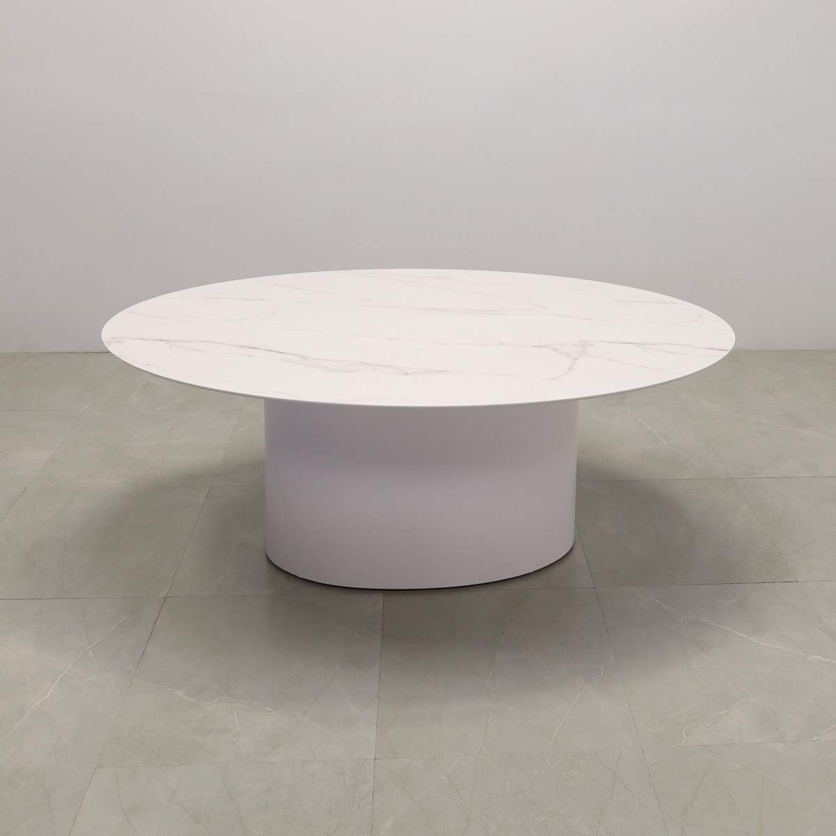 Aurora Oval Conference Table With Engineered Stone Top