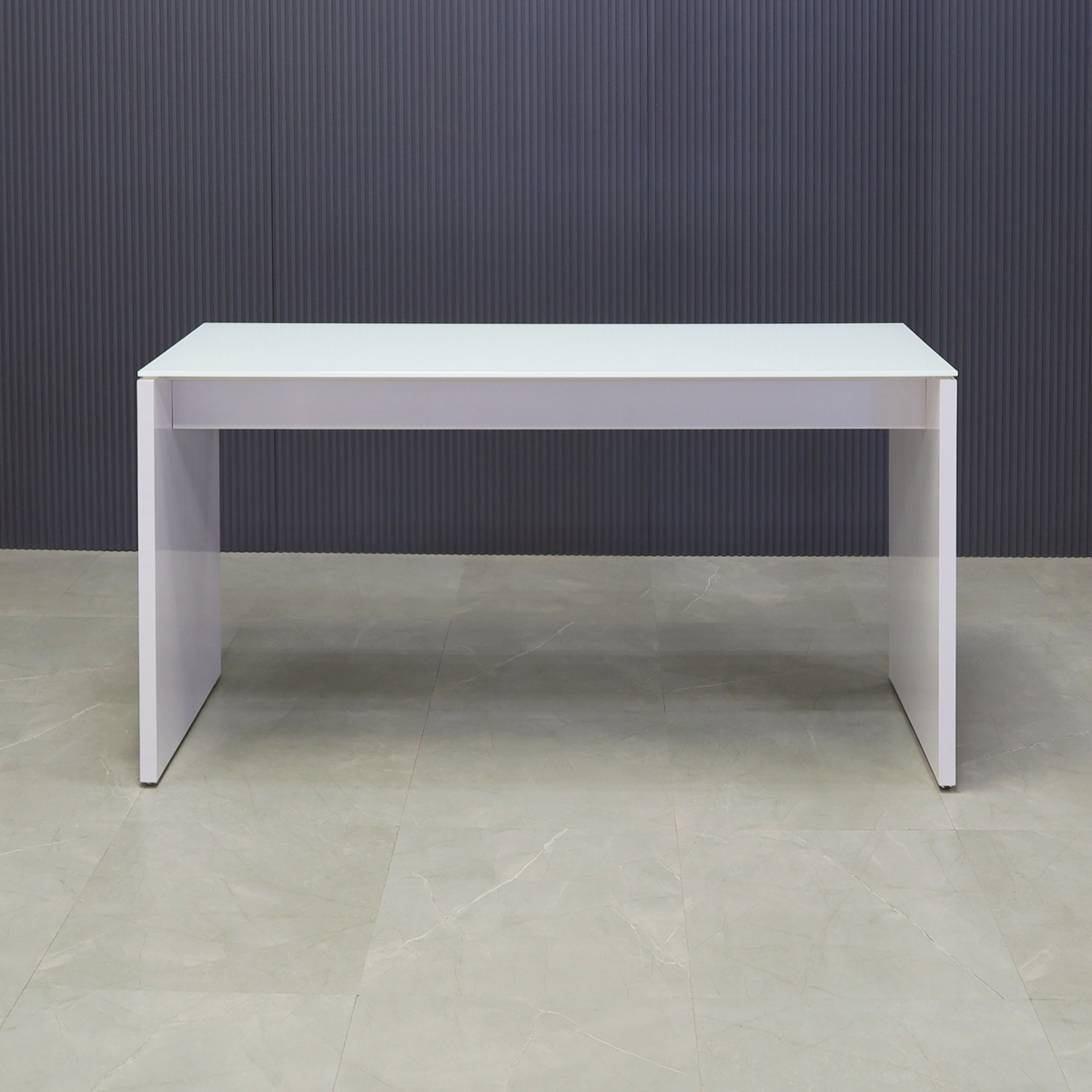 Ashville Bar Table in White Tempered Glass Top - 72 In. - Stock #24 
