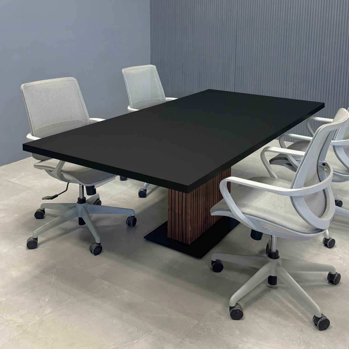Newton Rectangular Conference Table in Black Traceless Laminate Top - 76 In. - Stock #77