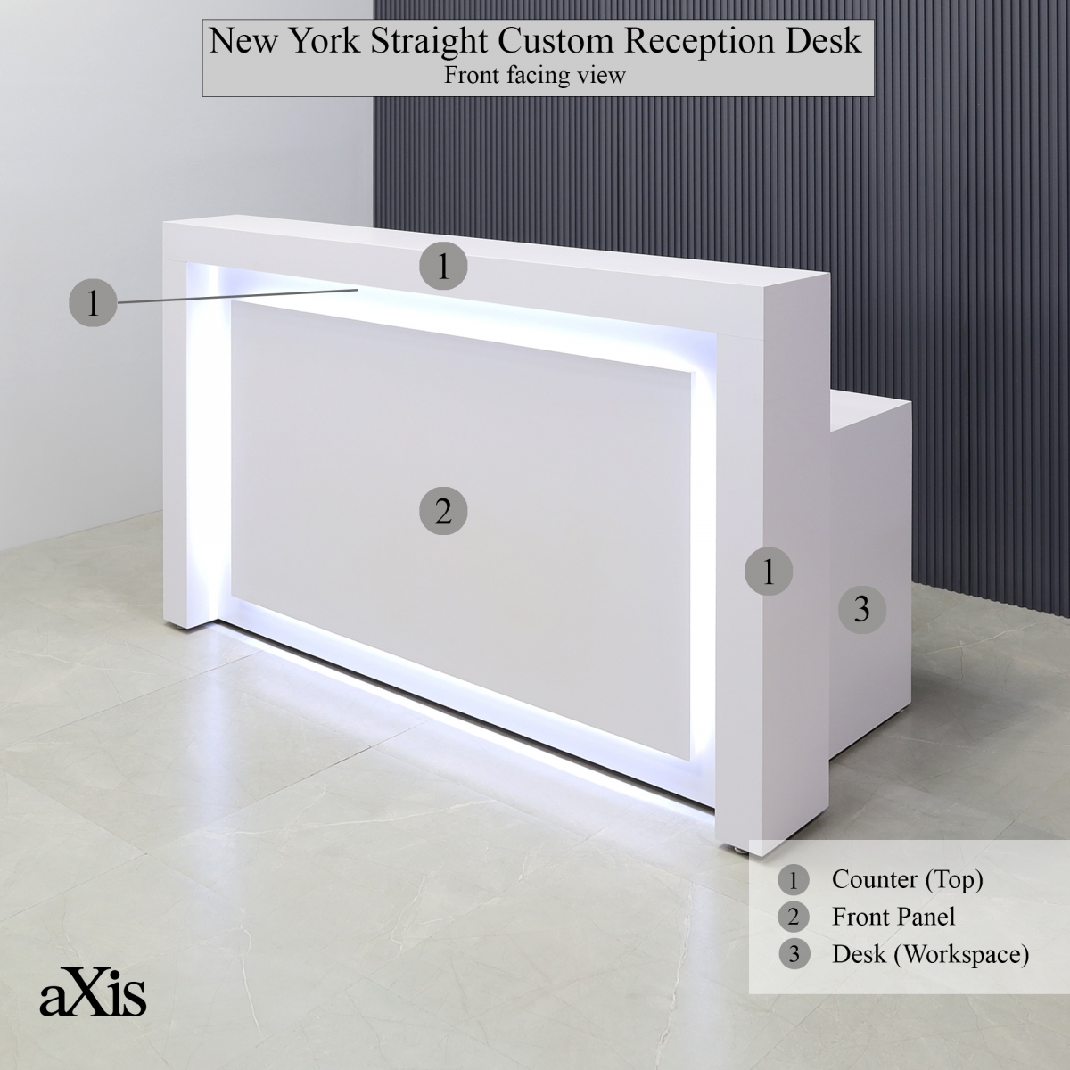 New York Straight Shape Custom Reception Desk