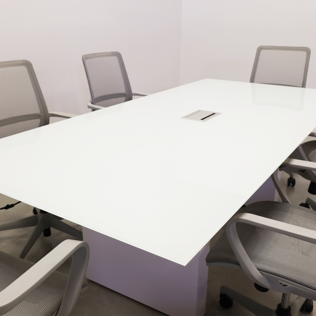 Omaha Rectangular Conference Table With Tempered Glass Top