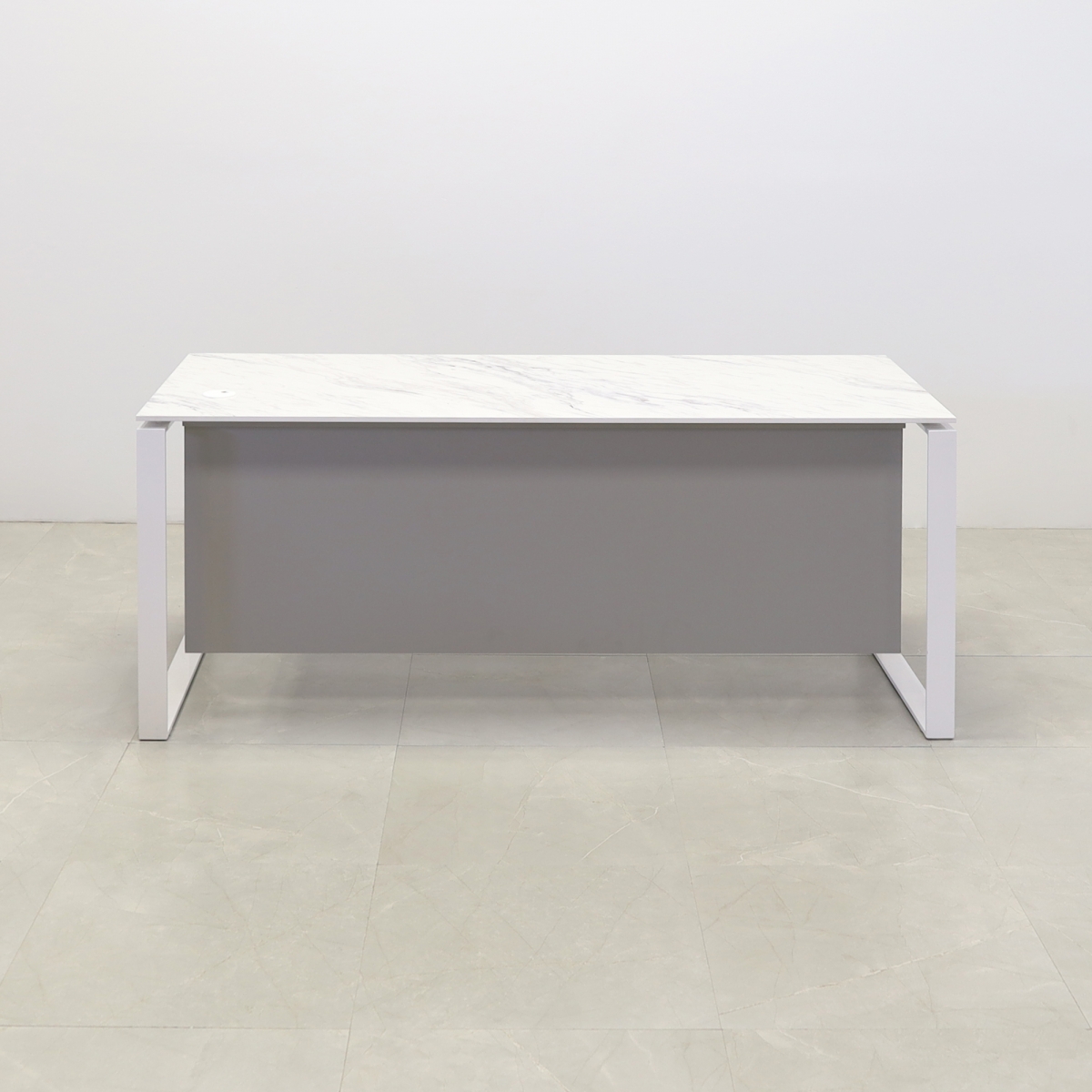 Aspen Straight Executive Desk With Engineered Stone Top