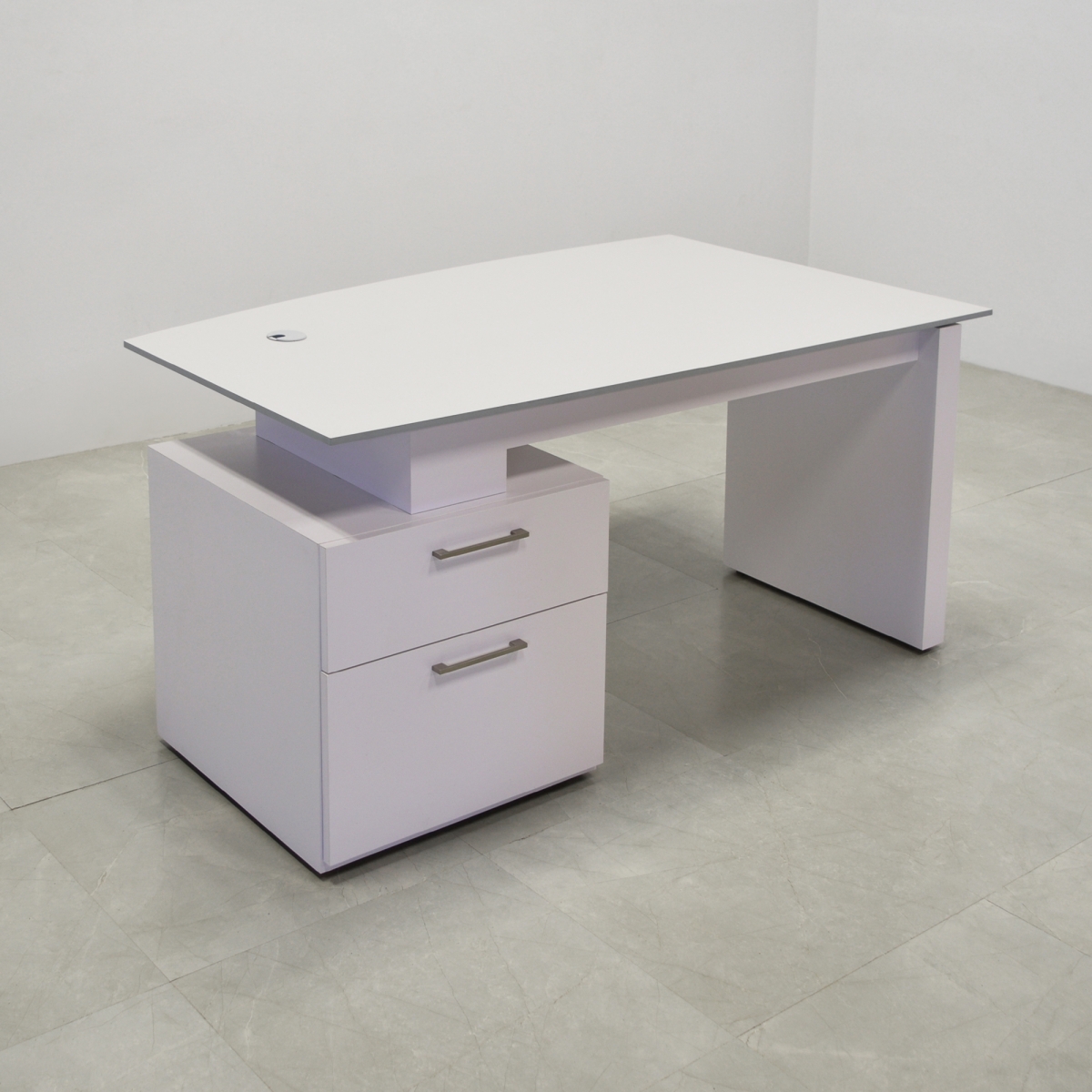 Avenue Curved Executive Desk With Engineered Stone Top