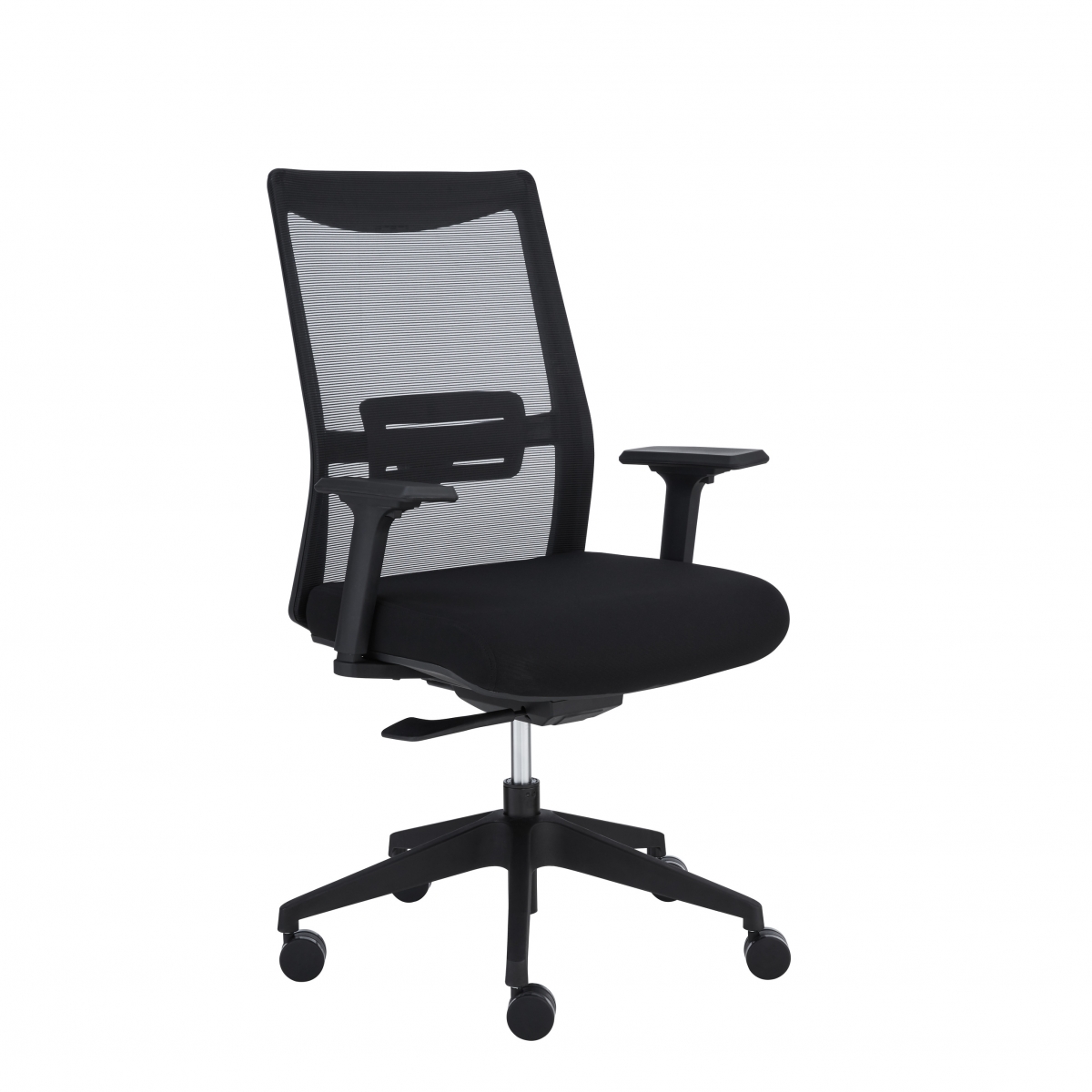 Lasse High Back office chair in black mesh and black frame shown here.