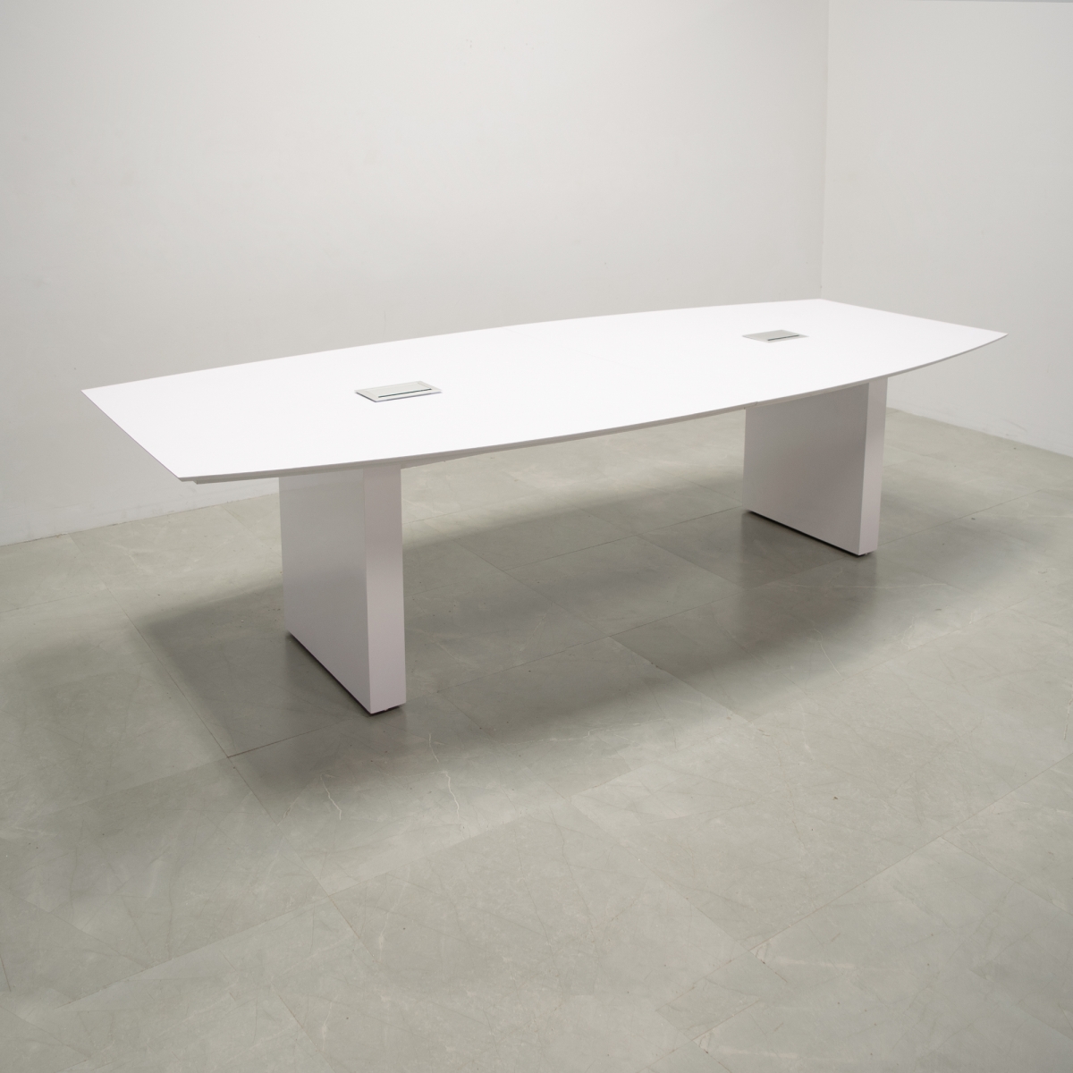 120 In. Axis Boat Shape Stone Conference Table - Stock #1002-S