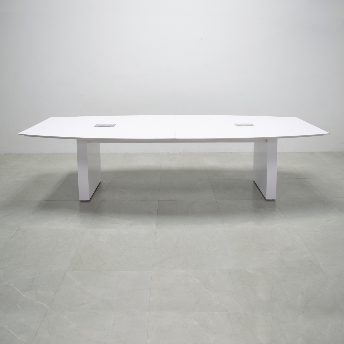 120 In. Axis Boat Shape Stone Conference Table - Stock #1002-S