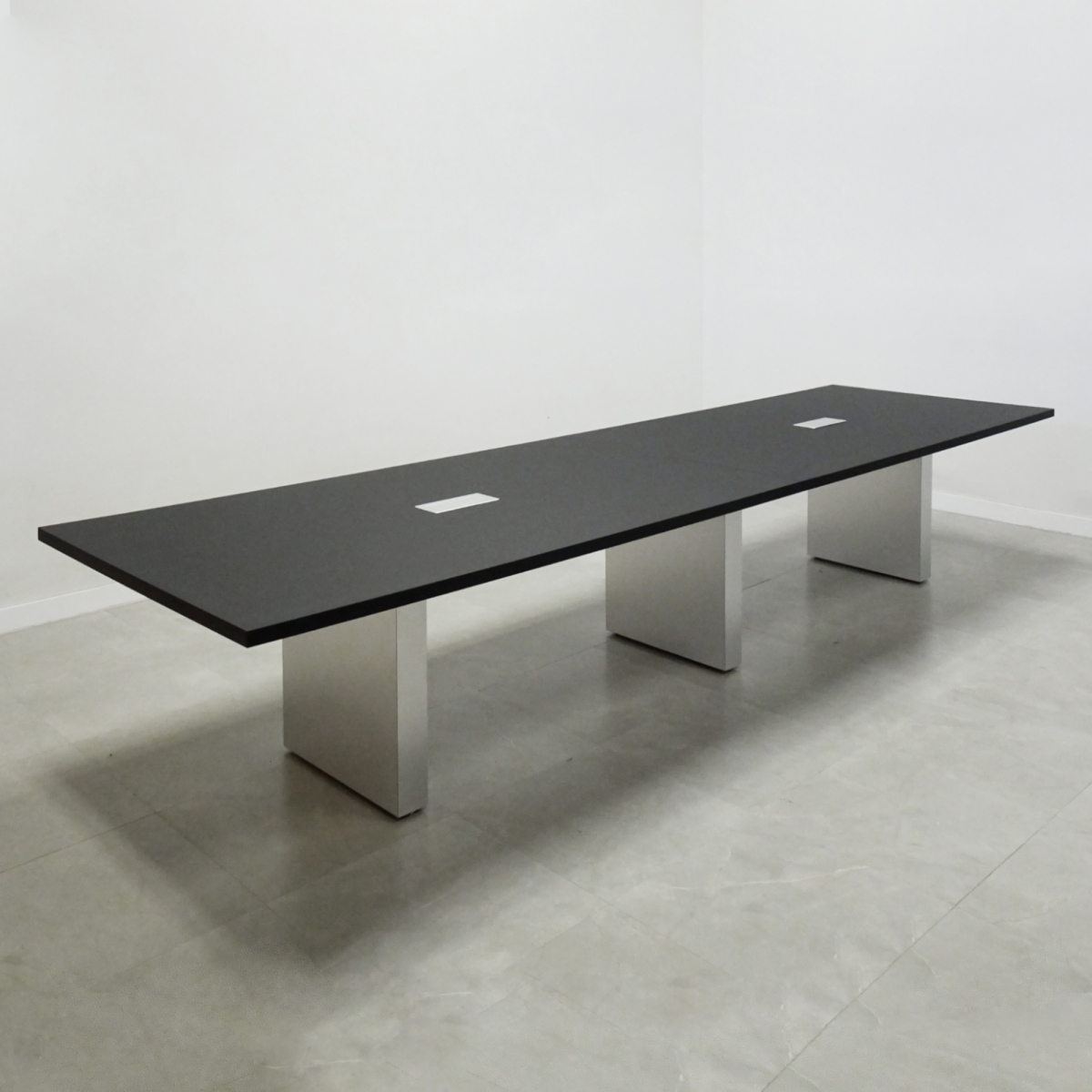 144 In. Axis Black Rectangular Table- Stock #1001-D