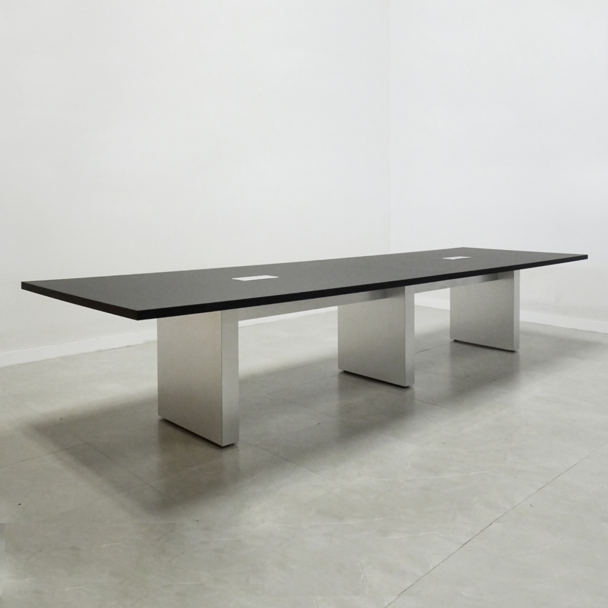 144 In. Axis Black Rectangular Table- Stock #1001-D