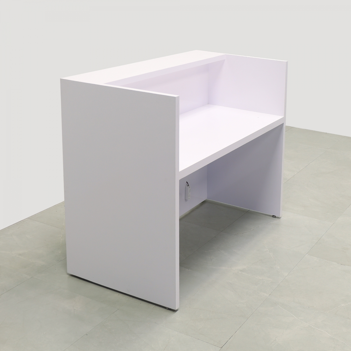 New York U-Shape Reception Desk In White Gloss Laminate - 60 In. - Stock #31