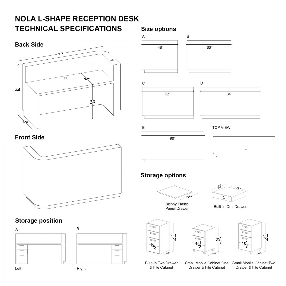 Nola L-Shape Custom Reception Desk