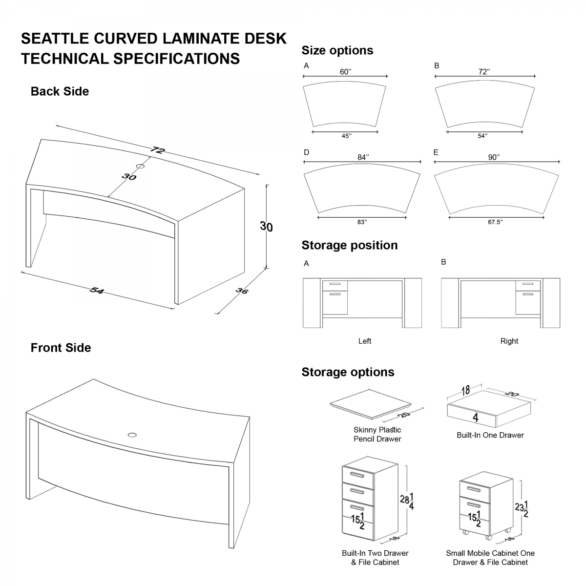 Seattle Curved Executive Desk