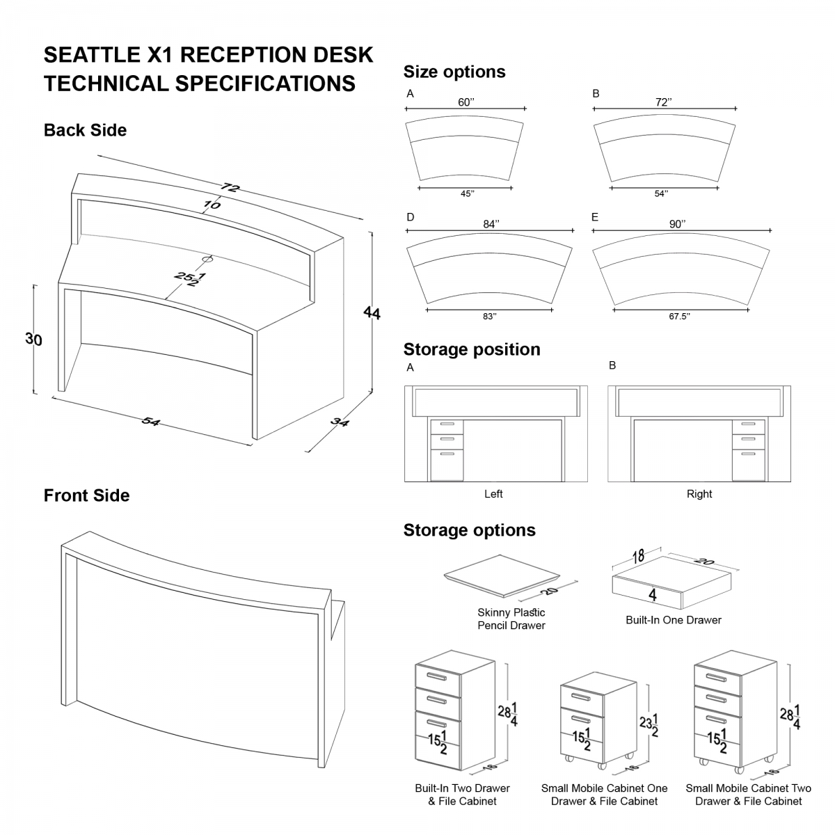 Seattle X1 Custom Reception Desk 
