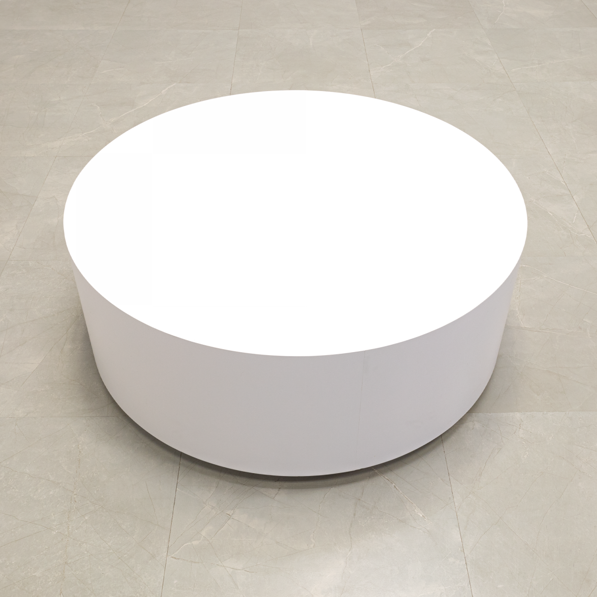 Axis Round Coffee Table in White Matte