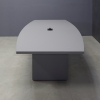 108-inch Newton Boat Conference Table in gray traceless laminate on top and base, with MX2 powerbox shown here.