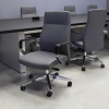 Tufino Conference and Task Chair in gray upholstery, shown here