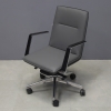 Casoni Conference and Task Chair in gray upholstey, shown here.
