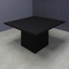 42-inch Newton Square Shape Conference Table in black traceless laminate top and black traceless tambour base shown here.