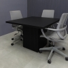42-inch Newton Square Shape Conference Table in black traceless laminate top and black traceless tambour base shown here.