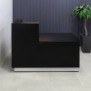Dallas ADA Compliant Counter Reception Desk desk counter left side when facing front in black matte laminate and workspace, and brushed aluminum toe-kick shown here.