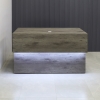 Atlanta Base Reception Desk in Concrete Laminate - 60 inches, one grommet hole shown here.