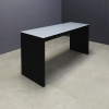 Ashville Tempered Glass Bar Table in medium gray top and black traceless laminate base shown here.