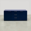 Naples Custom Storage Credenza in navy blue matte laminate credenza and front drawers & doors shown here.