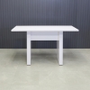72 inches Windsor Bar Table in white gloss laminate top and base shown here.
