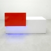 84 Los Angeles White Gloss Laminate Desk Red Gloss Laminate Counter  Accent Color LED Remote Included
