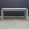 Ahville Laminate Bar Table in folkstone gray laminate finish, with two MX1 powerboxes shown here.